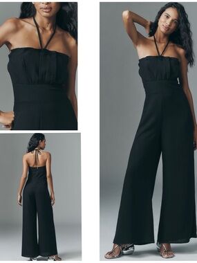 NWT Anthropologie Especia Linen Halter Jumpsuit